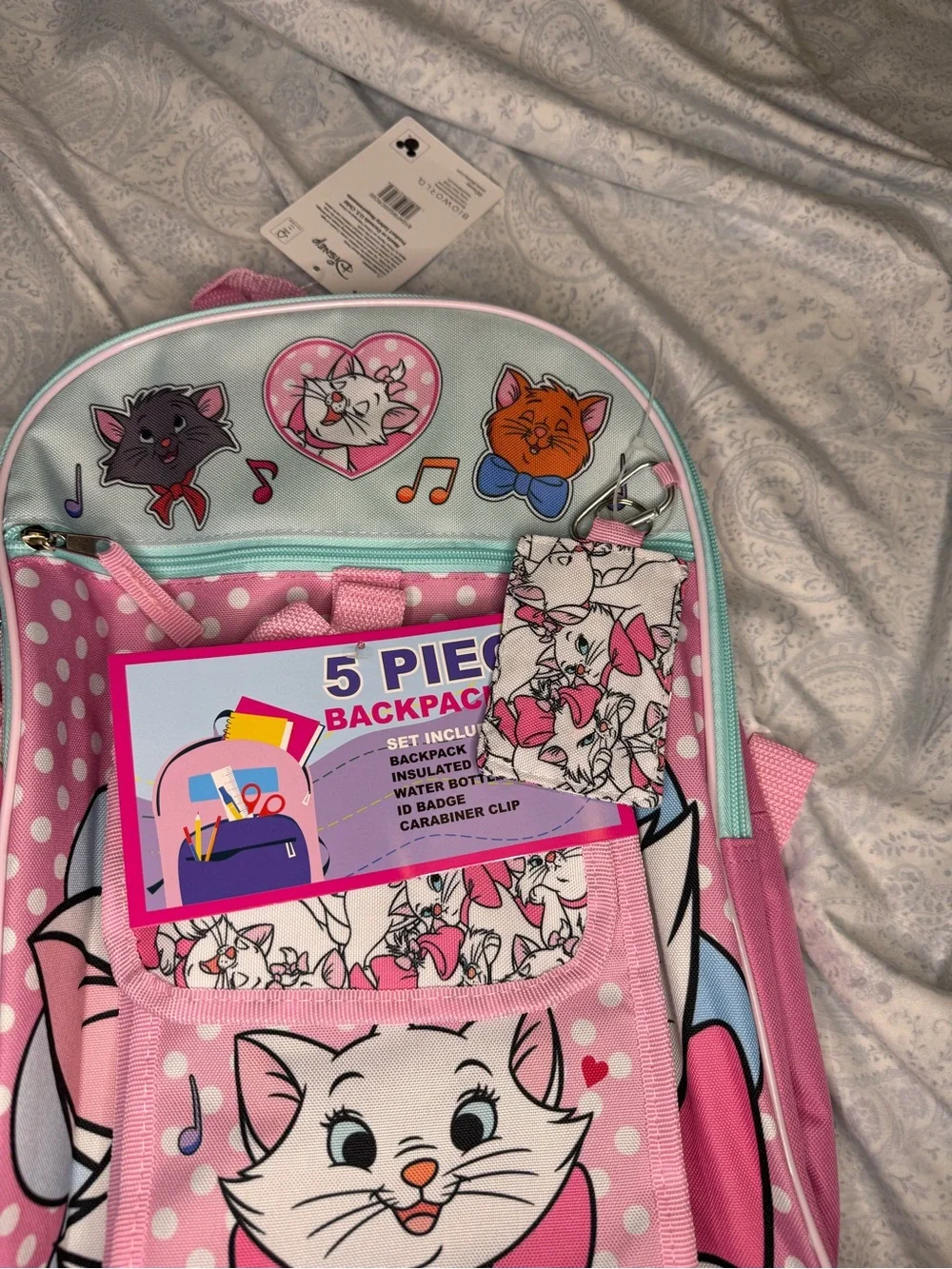The Aristocats Marie, Berlioz & Toulouse 5 Piece Backpack Set
